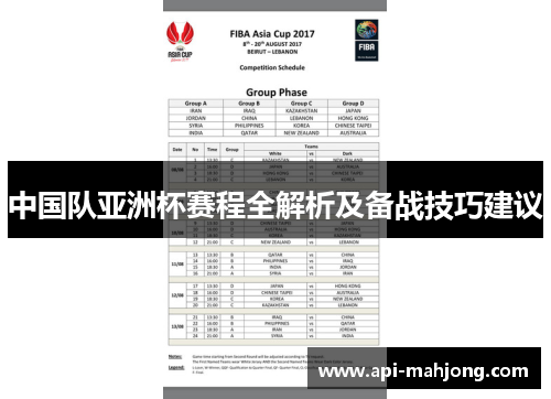 中国队亚洲杯赛程全解析及备战技巧建议